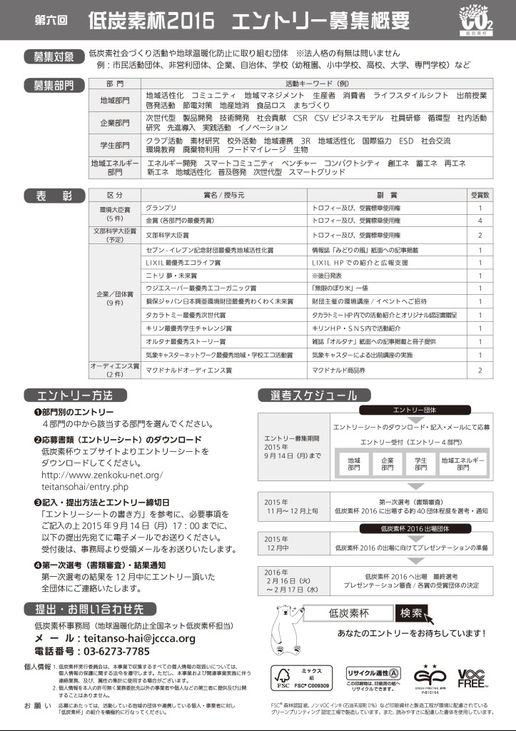 低炭素杯2016チラシ裏