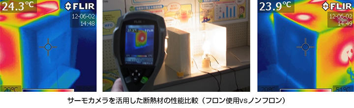 サーモカメラを活用した断熱材の性能比較（フロン使用vsノンフロン）